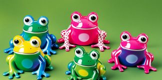 frog collectible series with different color patterns