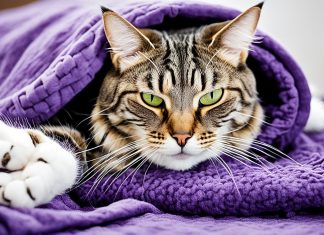 male cat kneading blanket