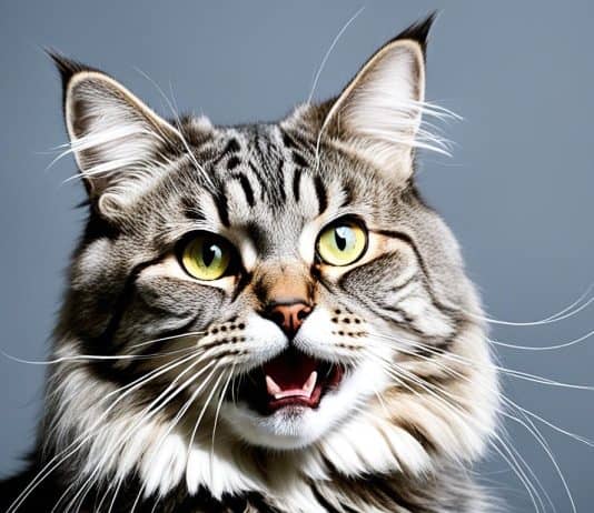 Cat exhibiting aggressive behavior